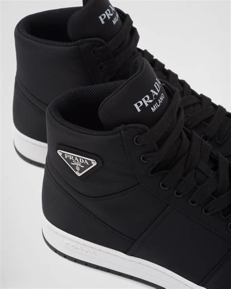 prada re-nylon gabardine high-top sneakers|Prada nylon gabardine shoes.